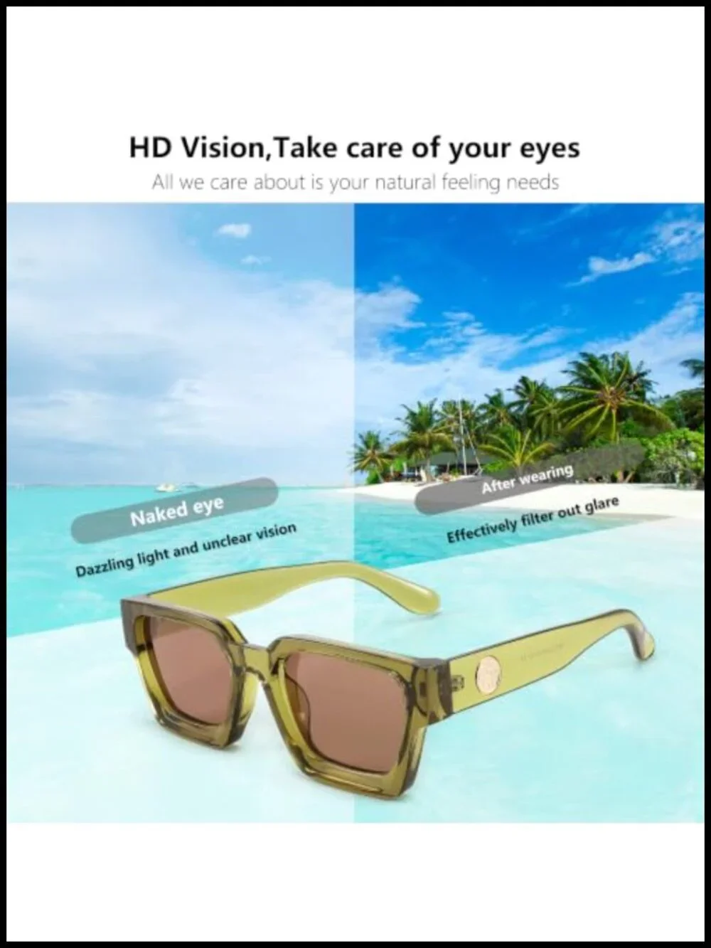Retro 90s Chunky Square Sunglasses UV400 Non-Polarized